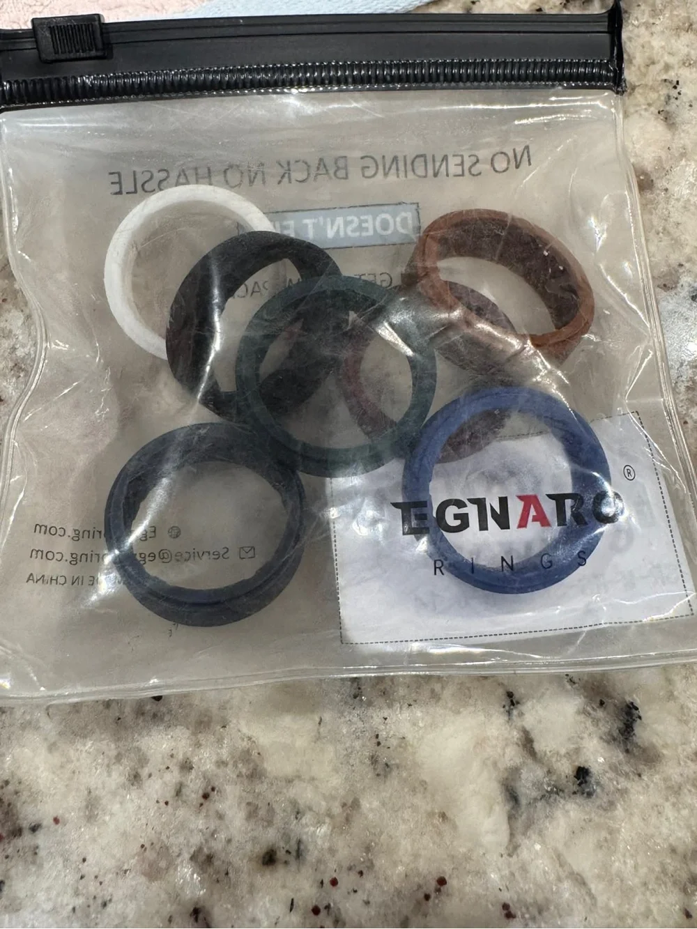 7pc Unbranded Men's Silicone Rings - Multi-Color Pack (Size 14)